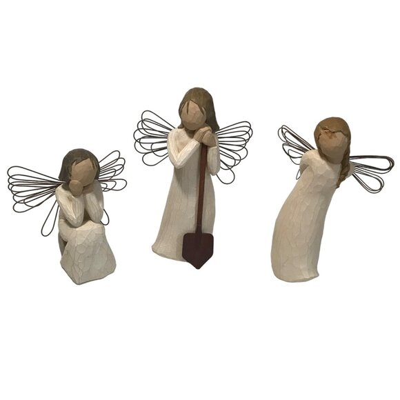 Willow Tree Angel Figurine Set - Angel Of The Garden Angel Of Caring and Thank Y - Picture 1 of 13